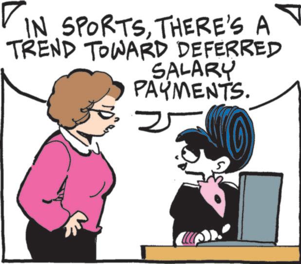 Photo caption OCR: ? IN SPORTSTHERE'S A TREND TOWARD DEFERRED PAYMENTS. 25 ? IN SPORTSTHERE'S A TREND TOWARD DEFERRED PAYMENTS . 25