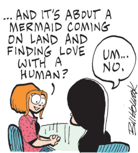 Graphics OCR: ... AND IT'S ABOUT A MERMAID COMING ON LAND AND FINDING LOVE WITH A HUMAN? UM... NO. ???????? ... AND IT'S ABOUT A MERMAID COMING ON LAND AND FINDING LOVE WITH A HUMAN ? UM ... NO . ????????