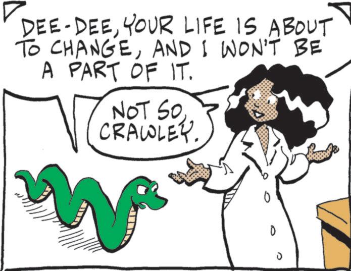 Clip art OCR: DEE-DEEYOUR LIFE IS ABOUT TO CHANGEAND I WON'T BE A PART OF IT. NOT SOCRAWLEY 0 DEE - DEEYOUR LIFE IS ABOUT TO CHANGEAND I WON'T BE A PART OF IT . NOT SOCRAWLEY 0