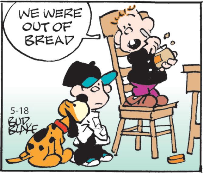 Fictional character OCR: WE WERE OUT OF BREAD 5-18 BUR BLIKE WE WERE OUT OF BREAD 5-18 BUR BLIKE
