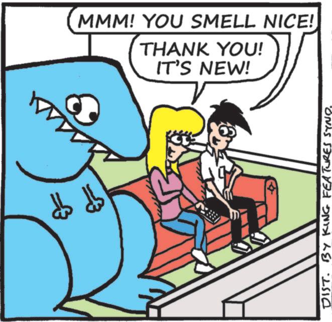 Animation OCR: R PP DIST. BY KING FEATURES SYNO. MMM! YOU SMELL NICE! THANK YOU! IT'S NEW! R PP DIST . BY KING FEATURES SYNO . MMM ! YOU SMELL NICE ! THANK YOU ! IT'S NEW !