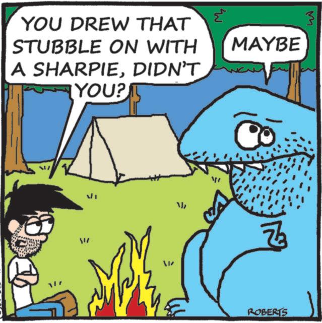 Animation OCR: YOU DREW THAT STUBBLE ON WITH A SHARPIEDIDN'T YOU? 21 MAYBE W Z ROBERTS 3 YOU DREW THAT STUBBLE ON WITH A SHARPIEDIDN'T YOU ? 21 MAYBE W Z ROBERTS 3