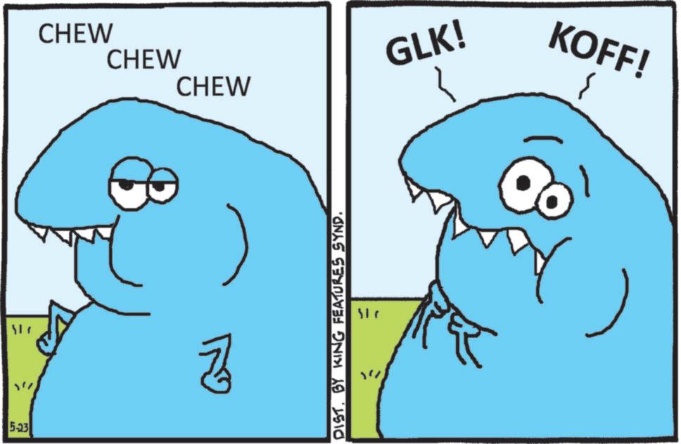 Pleased OCR: CHEW CHEW CHEW GLK! 5-23 ? 215 DIST. BY KING FEATURES SYND. KOFF! CHEW CHEW CHEW GLK ! 5-23 ? 215 DIST . BY KING FEATURES SYND . KOFF !