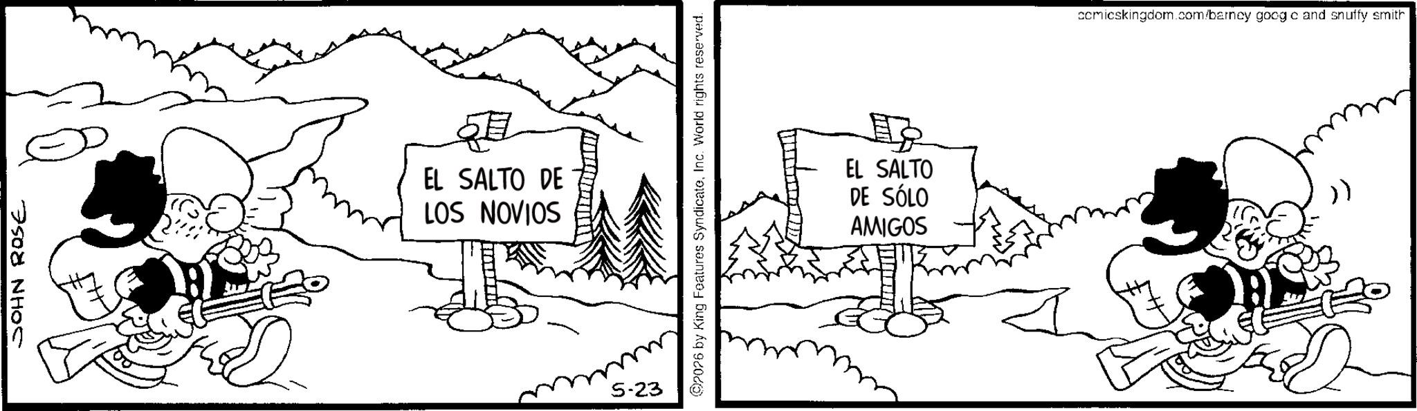 Animation OCR: JOHN ROSE ? EL SALTO DE LOS NOVIOS 5-23 2026 by King Features SyndicateInc. World rights reserved. ? EL SALTO DE SÓLO AMIGOS comicskingdom.com/barney goog o and snuffy smith JOHN ROSE ? EL SALTO DE LOS NOVIOS 5-23 2026 by King Features SyndicateInc. World rights reserved . ? EL SALTO DE SÓLO AMIGOS comicskingdom.com/barney goog o and snuffy smith