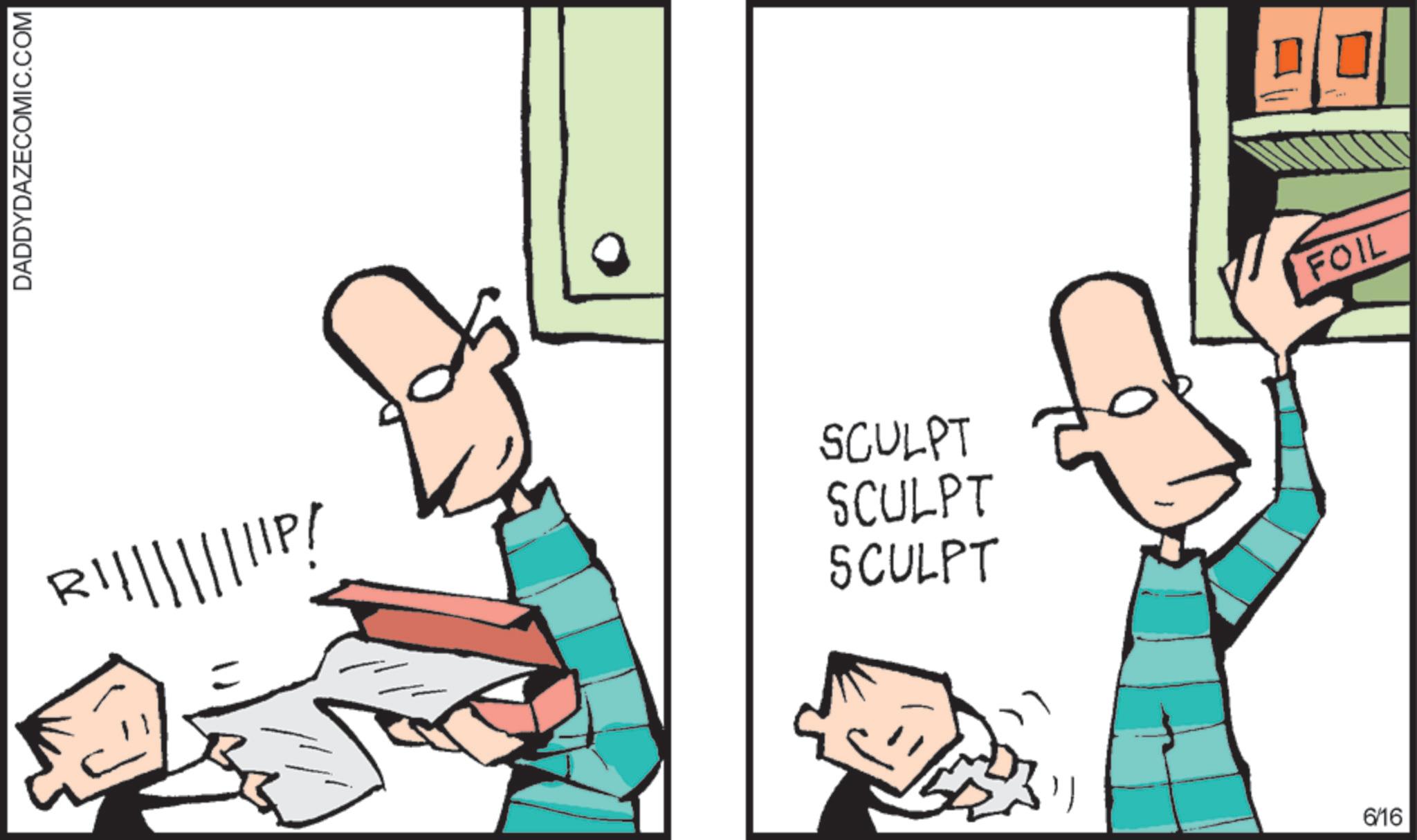 Handwriting OCR: DADDYDAZECOMIC.COM R|||||||||P! SCULPT SCULPT SCULPT FOIL 6/16 DADDYDAZECOMIC.COM R ||||||||| P ! SCULPT SCULPT SCULPT FOIL 6/16