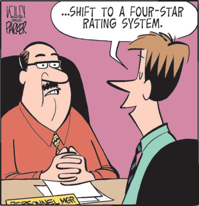 Debate OCR: and KILEN PARKER ...SHIFT TO A FOUR-STAR RATING SYSTEM. PERSONNEL MGR and KILEN PARKER ... SHIFT TO A FOUR - STAR RATING SYSTEM . PERSONNEL MGR