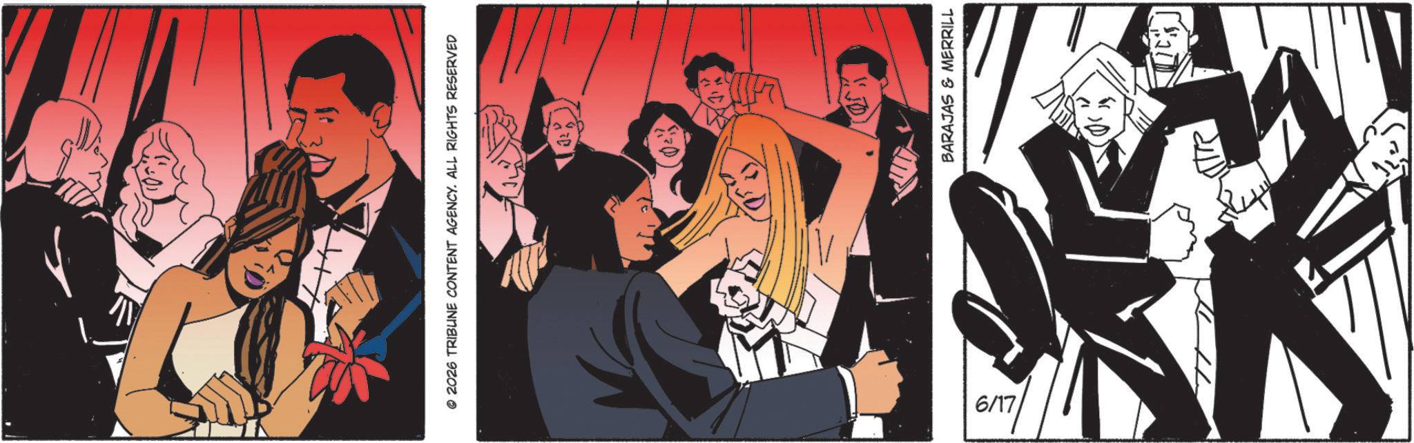 Animated cartoon OCR: 2026 TRIBUNE CONTENT AGENCY. ALL RIGHTS RESERVED 6/17 22 BARAJAS & MERRILL 2026 TRIBUNE CONTENT AGENCY . ALL RIGHTS RESERVED 6/17 22 BARAJAS & MERRILL