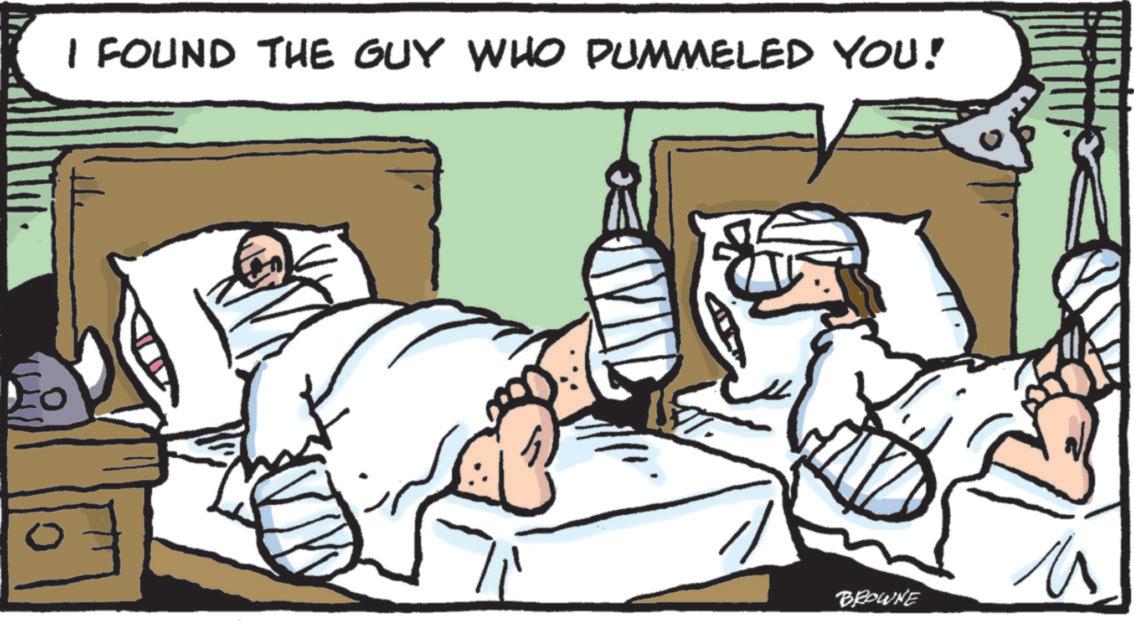 Fictional character OCR: I FOUND THE GUY WHO PUMMELED YOU! BROWNE I FOUND THE GUY WHO PUMMELED YOU ! BROWNE