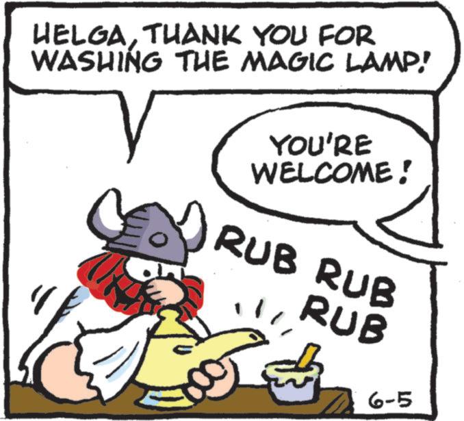 Clip art OCR: HELGATHANK YOU FOR WASHING THE MAGIC LAMP! " YOU'RE WELCOME! RUB RUB RUB 6-5 HELGATHANK YOU FOR WASHING THE MAGIC LAMP ! " YOU'RE WELCOME ! RUB RUB RUB 6-5