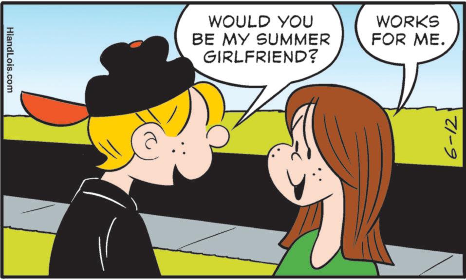 Comic book OCR: HiandLois.com WOULD YOU BE MY SUMMER GIRLFRIEND? WORKS FOR ME. 6-12 HiandLois.com WOULD YOU BE MY SUMMER GIRLFRIEND ? WORKS FOR ME . 6-12