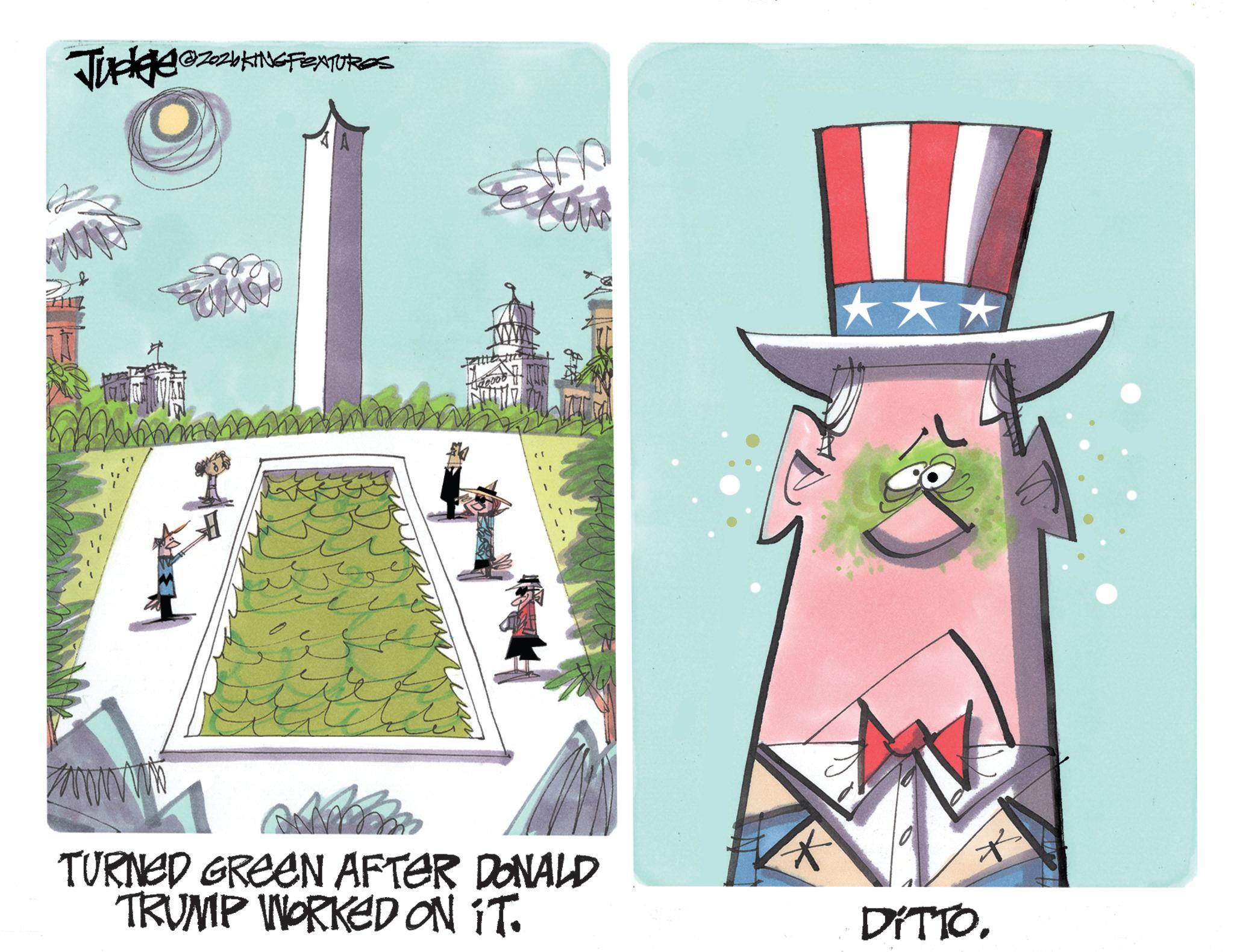 Fiction OCR: Judkle @202bKING FEXTURES TURNED GREEN AFTER DONALD TRUMP WORKED ON IT. ** DITTOJudkle @ 202bKING FEXTURES TURNED GREEN AFTER DONALD TRUMP WORKED ON IT . ** DITTO