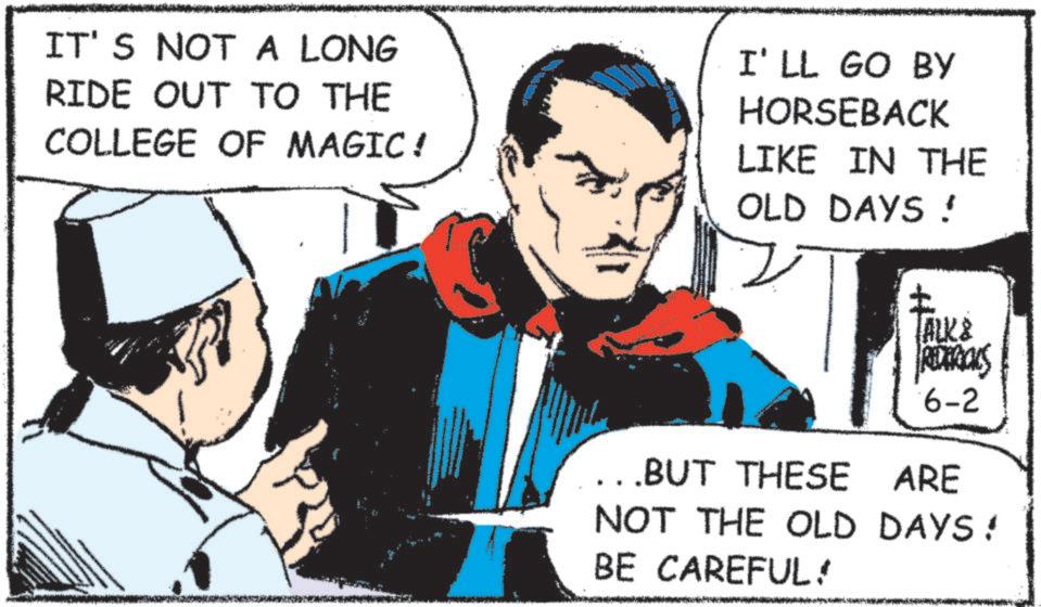 Animated cartoon OCR: IT'S NOT A LONG RIDE OUT TO THE COLLEGE OF MAGIC! I'LL GO BY HORSEBACK LIKE IN THE OLD DAYS! ? ALK& REDERICKS 6-2 ARE .BUT THESE NOT THE OLD DAYS! BE CAREFUL! IT'S NOT A LONG RIDE OUT TO THE COLLEGE OF MAGIC ! I'LL GO BY HORSEBACK LIKE IN THE OLD DAYS ! ? ALK & REDERICKS 6-2 ARE .BUT THESE NOT THE OLD DAYS ! BE CAREFUL !