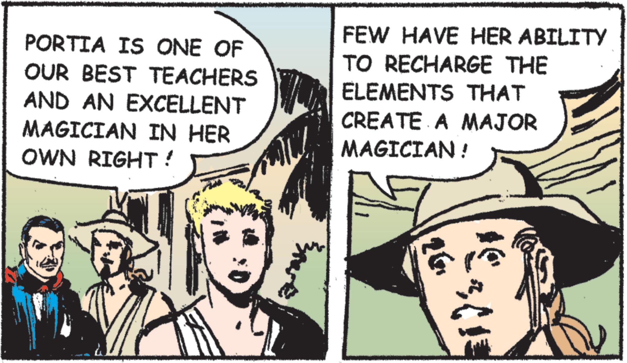 Working animal OCR: PORTIA IS ONE OF OUR BEST TEACHERS AND AN EXCELLENT MAGICIAN IN HER OWN RIGHT! FEW HAVE HER ABILITY TO RECHARGE THE ELEMENTS THAT CREATE A MAJOR MAGICIAN! 26. PORTIA IS ONE OF OUR BEST TEACHERS AND AN EXCELLENT MAGICIAN IN HER OWN RIGHT ! FEW HAVE HER ABILITY TO RECHARGE THE ELEMENTS THAT CREATE A MAJOR MAGICIAN ! 26 .