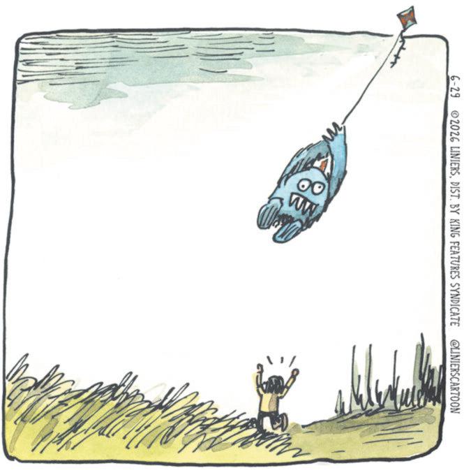 Fiction OCR: 6-29 02026 LINIERSDIST. BY KING FEATURES SYNDICATE @LINIERSCARTOON m 83 ???? 6-29 02026 LINIERSDIST . BY KING FEATURES SYNDICATE @LINIERSCARTOON m 83 ????