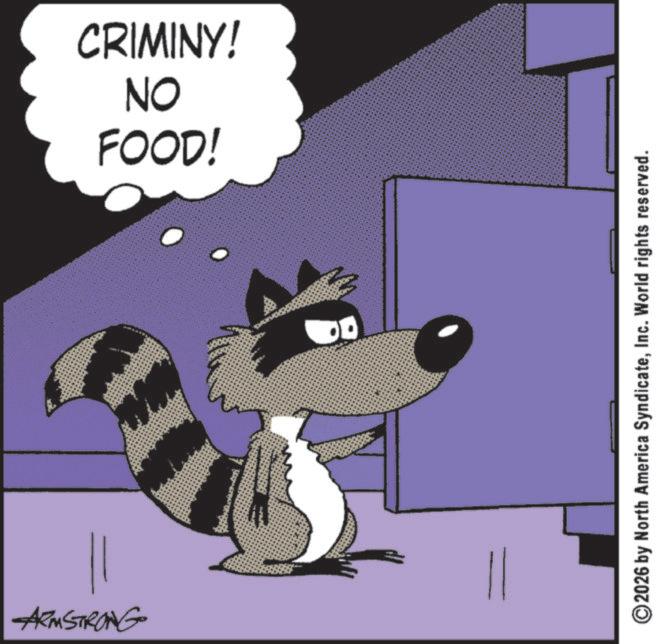 Comics OCR: ARMSTRONG CRIMINY! ON FOOD! 00 11 ©2026 by North America SyndicateInc. World rights reserved. ARMSTRONG CRIMINY ! ON FOOD ! 00 11 © 2026 by North America SyndicateInc. World rights reserved .