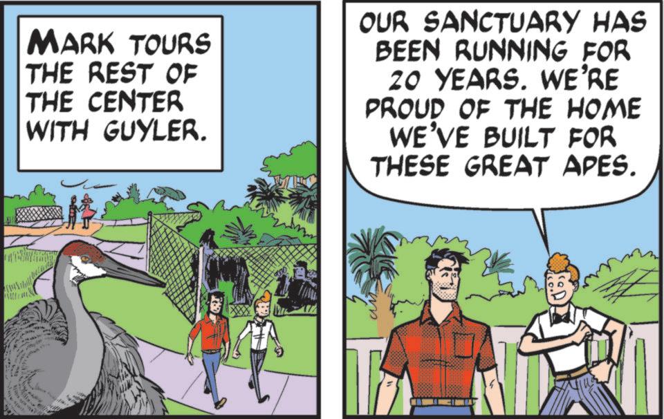 Fiction OCR: MARK TOURS THE REST OF THE CENTER WITH GUYLER. OUR SANCTUARY HAS BEEN RUNNING FOR 20 YEARS. WE'RE PROUD OF THE HOME WE'VE BUILT FOR THESE GREAT APES. ?????? ?? ?? MARK TOURS THE REST OF THE CENTER WITH GUYLER . OUR SANCTUARY HAS BEEN RUNNING FOR 20 YEARS . WE'RE PROUD OF THE HOME WE'VE BUILT FOR THESE GREAT APES . ?????? ?? ??