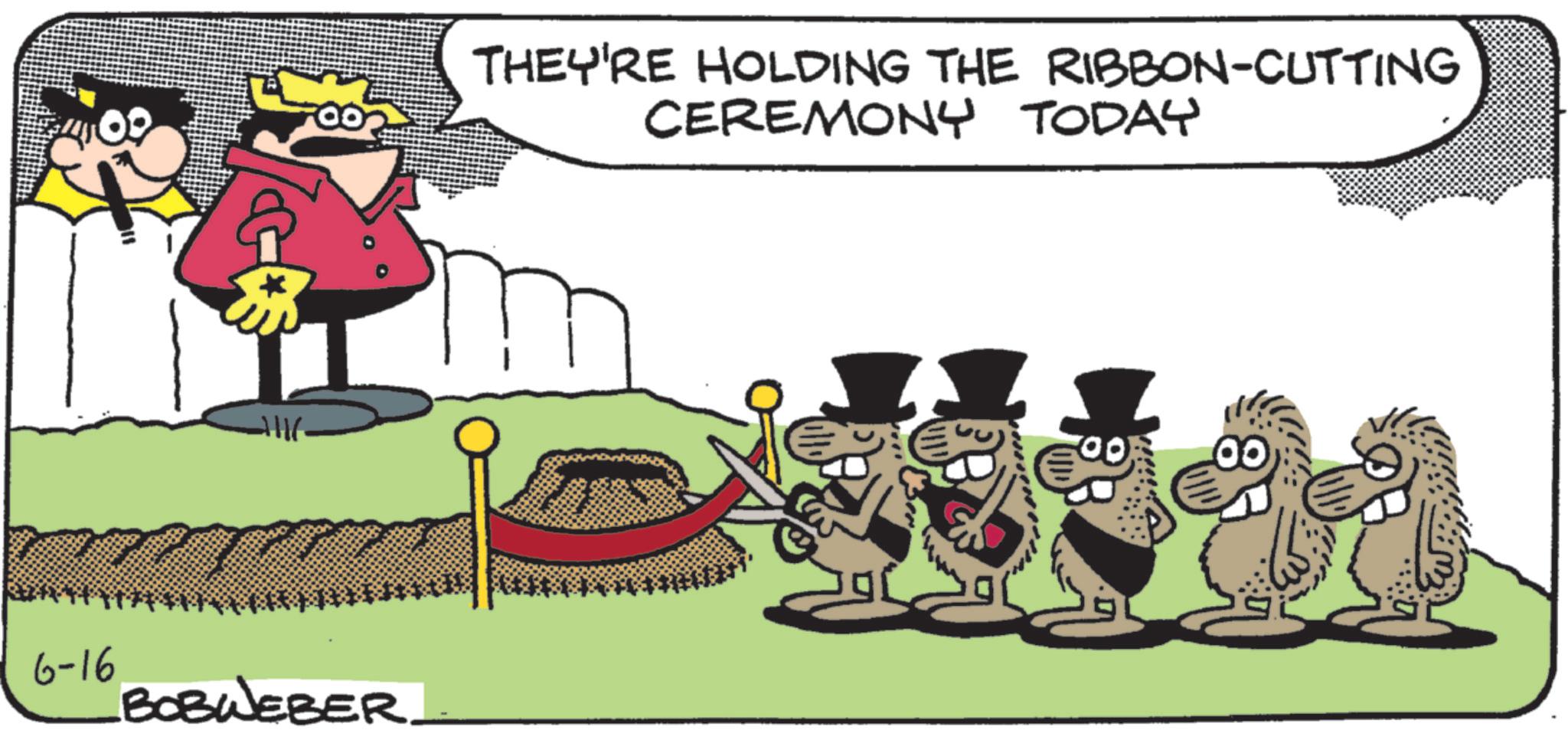 Photo caption OCR: 6-16 BOBWEBER THEY'RE HOLDING THE RIBBON-CUTTING CEREMONY TODAY 00 00 6-16 BOBWEBER THEY'RE HOLDING THE RIBBON - CUTTING CEREMONY TODAY 00 00