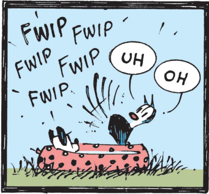 Animated cartoon OCR: FWIP FWIP FWIP FWIP FWIP UH OH FWIP FWIP FWIP FWIP FWIP UH OH