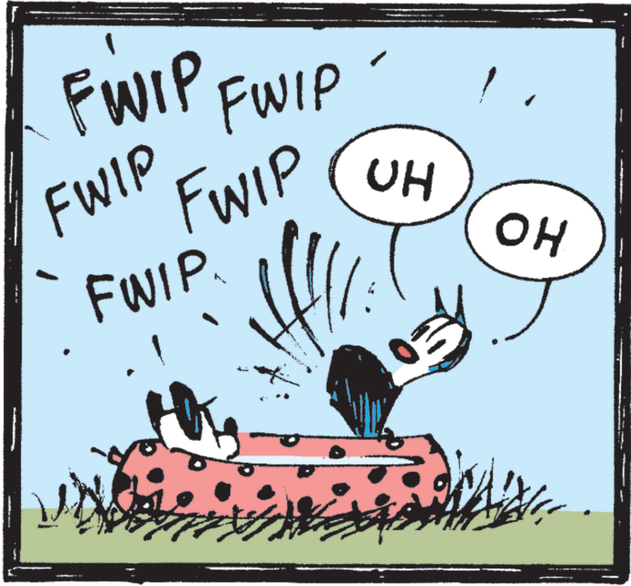 Animated cartoon OCR: FWIP FWIP FWIP FWIP FWIP UH OH FWIP FWIP FWIP FWIP FWIP UH OH