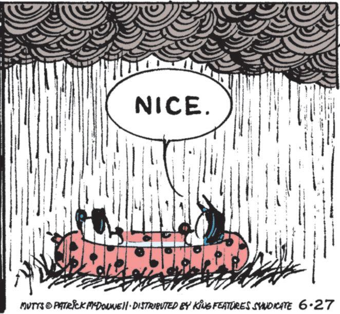 Line art OCR: NICE. MUTTS © PATRICK MADONNEI DISTRIBUTED BY KING FEATURES SYNDICATE 6.27 NICE . MUTTS © PATRICK MADONNEI DISTRIBUTED BY KING FEATURES SYNDICATE 6.27