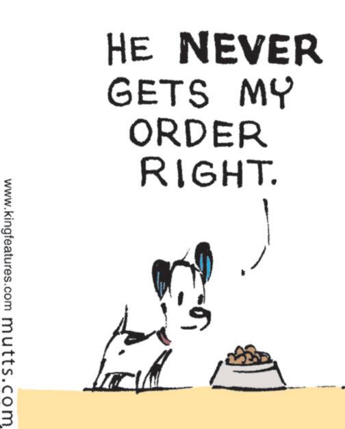 Sketch OCR: HE NEVER GETS MY ORDER RIGHT. www.kingfeatures.com mutts.com HE NEVER GETS MY ORDER RIGHT . www.kingfeatures.com mutts.com