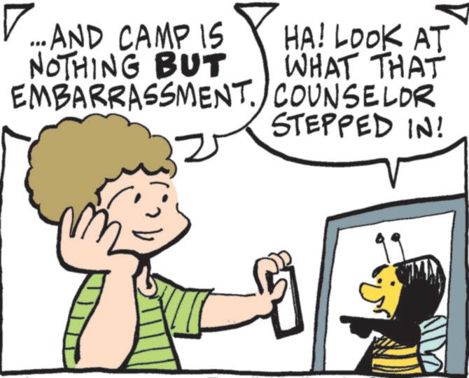 Pleased OCR: •AND CAMP IS HA! LOOK AT NOTHING BUT WHAT THAT EMBARRASSMENT. COUNSELOR STEPPED IN! • AND CAMP IS HA ! LOOK AT NOTHING BUT WHAT THAT EMBARRASSMENT . COUNSELOR STEPPED IN !
