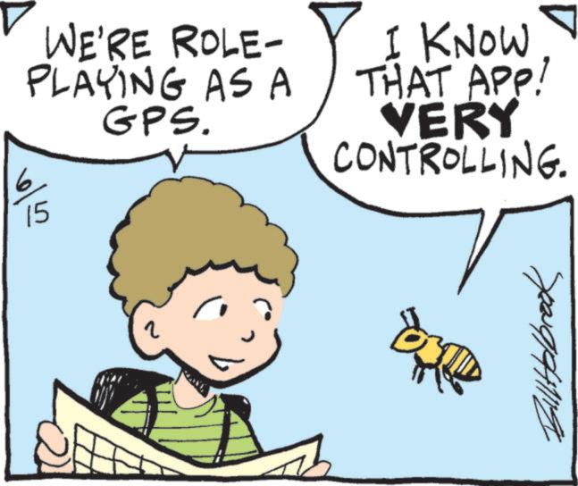 Child OCR: 6 WE'RE ROLE- PLAYING AS A GPS. 15 I KNOW THAT APP! VERY CONTROLLING. ? 6 WE'RE ROLE- PLAYING AS A GPS . 15 I KNOW THAT APP ! VERY CONTROLLING . ?