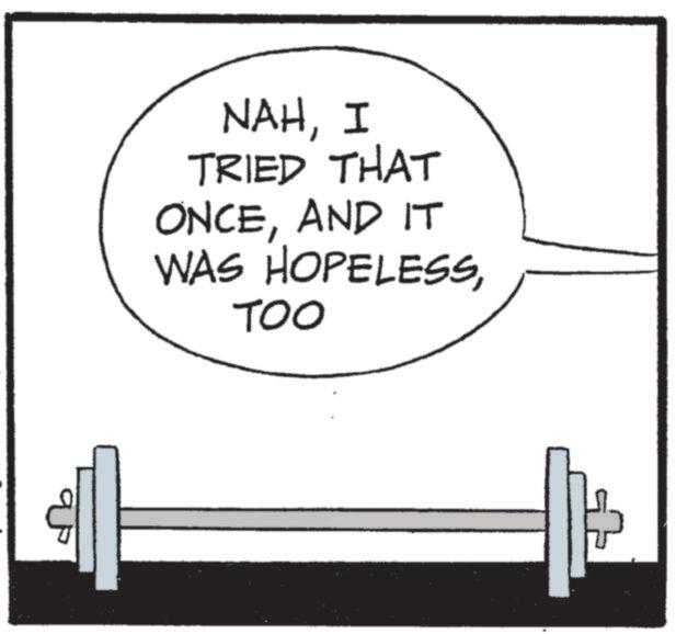 Barbell OCR: NAHI TRIED THAT ONCEAND IT WAS HOPELESSTOO NAHI TRIED THAT ONCEAND IT WAS HOPELESS