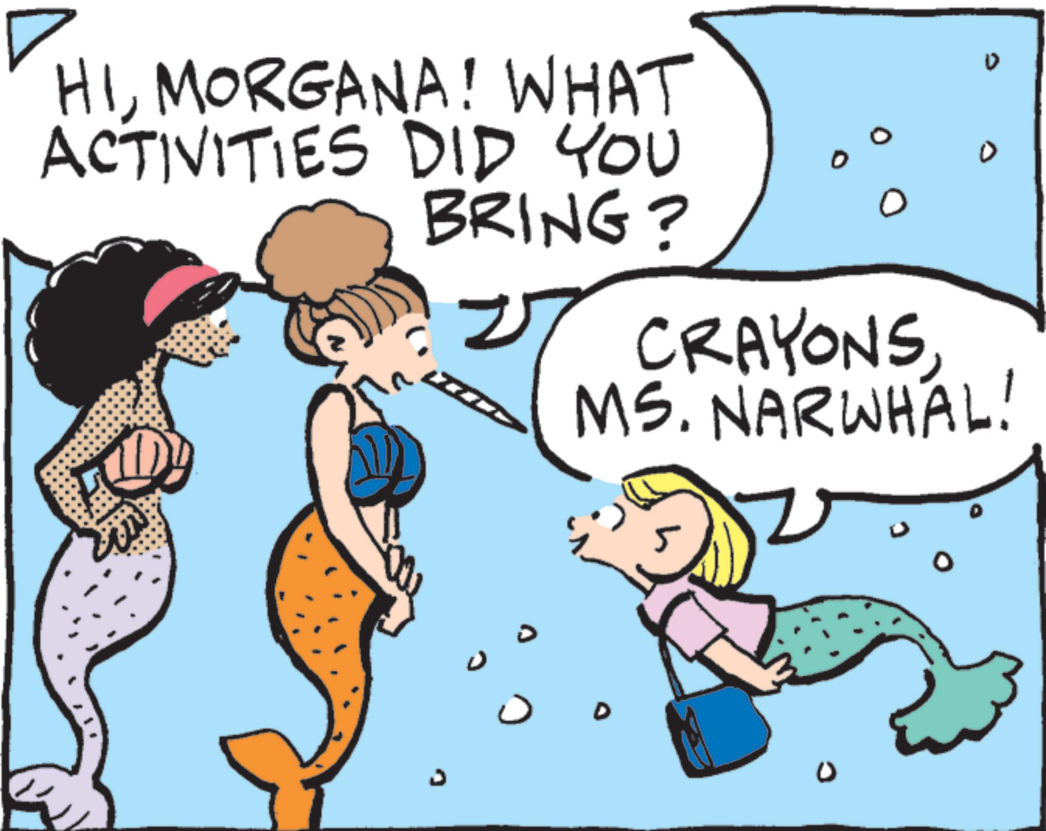 Clip art OCR: HIMORGANA! WHAT ACTIVITIES DID YOU BRING? CRAYONSMS. NARWHAL! ? HIMORGANA ! WHAT ACTIVITIES DID YOU BRING ? CRAYONSMS . NARWHAL ! ?