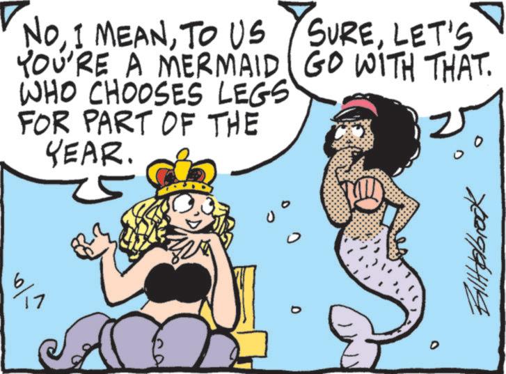 Graphics OCR: 6/11 ?? NoTO US SURELET'S YOU'RE A MERMAID GO WITH THAT. WHO CHOOSES LEGS FOR PART OF THE YEAR. 5 U Billabrook 6/11 ?? NoI MEANTO US SURELET'S YOU'RE A MERMAID GO WITH THAT . WHO CHOOSES LEGS FOR PART OF THE YEAR . 5 U Billabrook
