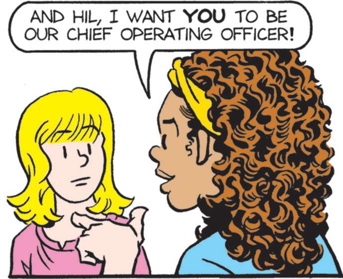 Animated cartoon OCR: AND HILI WANT YOU TO BE OUR CHIEF OPERATING OFFICER! ? AND HILI WANT YOU TO BE OUR CHIEF OPERATING OFFICER ! ?