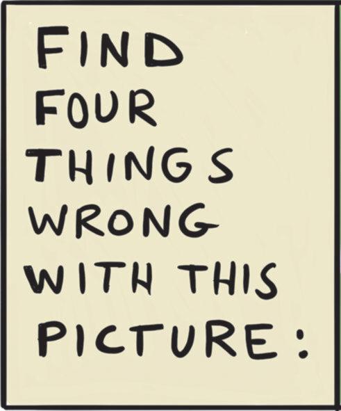 Writing OCR: FIND FOUR THINGS WRONG WITH THIS PICTURE: FIND FOUR THINGS WRONG WITH THIS PICTURE :