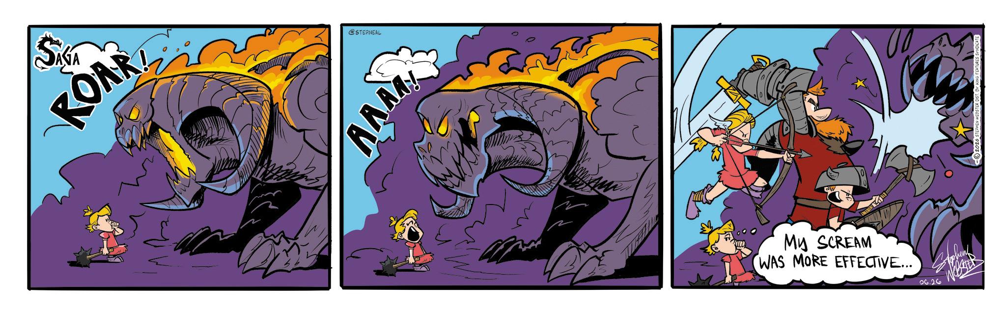 Comic book OCR: SATA ROAR @STEPNEAL My SCREAM WAS MORE EFFECTIVE... 06.26 SATA ROAR @STEPNEAL My SCREAM WAS MORE EFFECTIVE ... 06.26