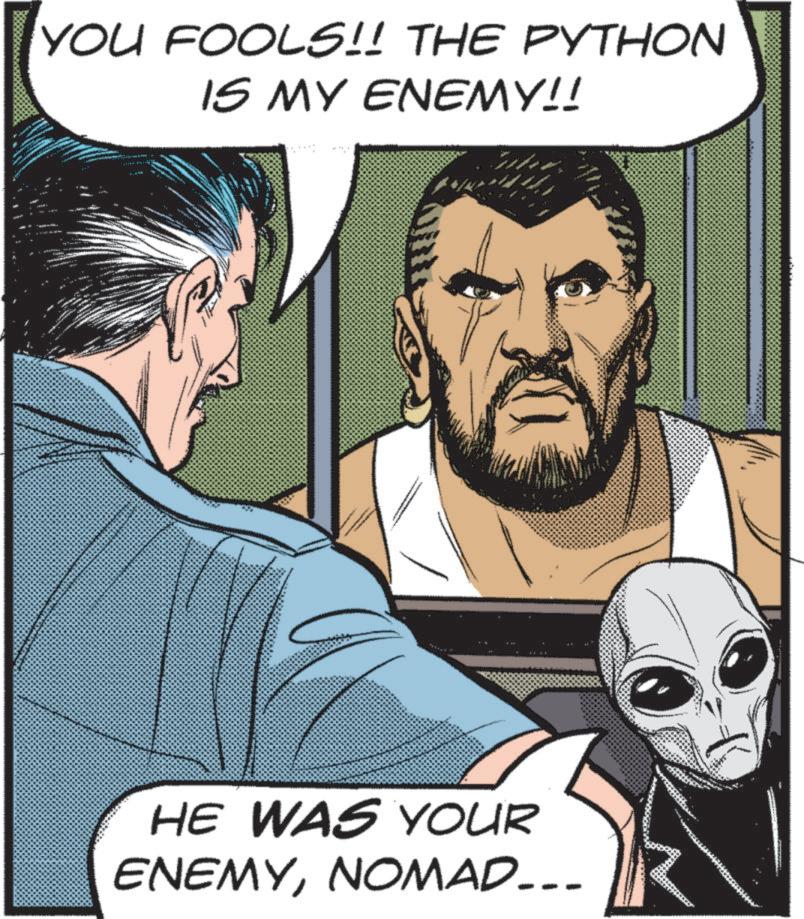 Animation OCR: YOU FOOLS!! THE PYTHON IS MY ENEMY!! HE WAS YOUR ENEMYNOMAD... YOU FOOLS !! THE PYTHON IS MY ENEMY !! HE WAS YOUR ENEMYNOMAD ...