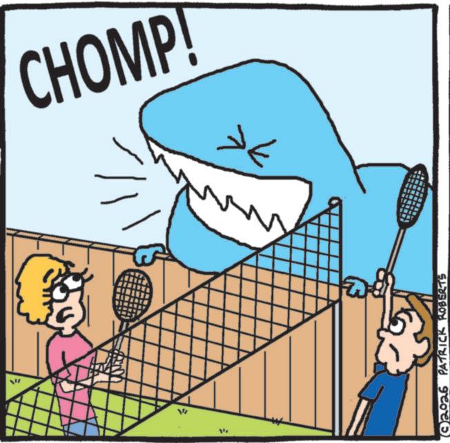 Racquet sport OCR: CHOMP! ??? ??? 2026 PATRICK ROBERTS CHOMP ! ??? ??? 2026 PATRICK ROBERTS