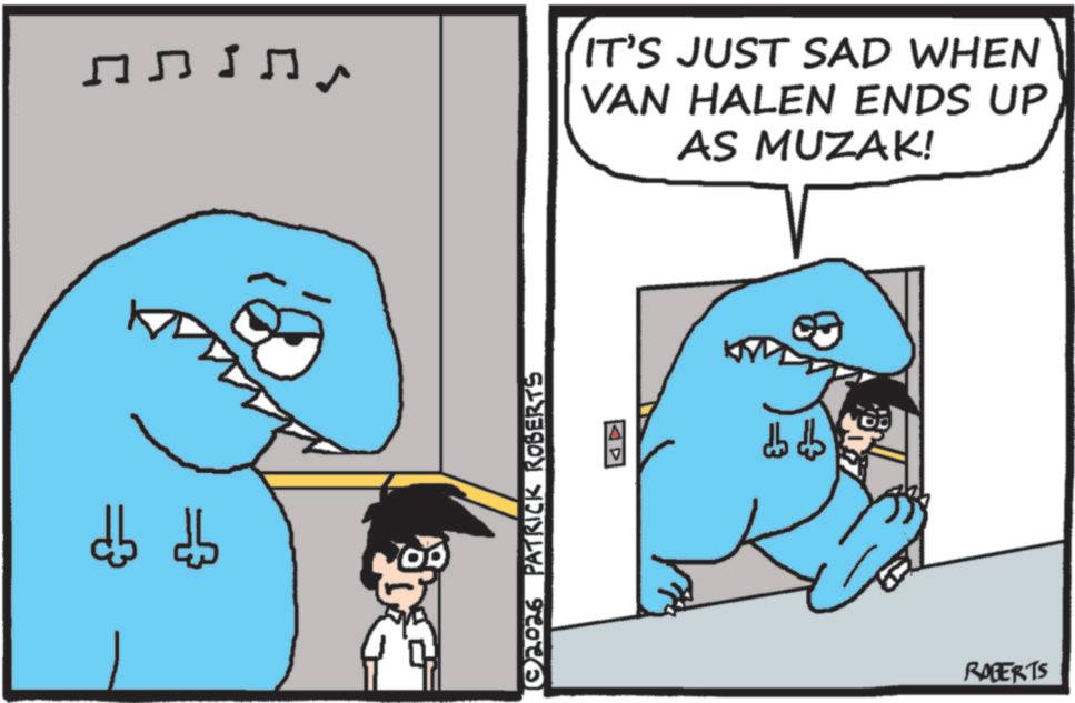 Fictional character OCR: ? ? ? ? db db (02026 PATRICK ROBERTS IT'S JUST SAD WHEN VAN HALEN ENDS UP AS MUZAK! ???? ???? ROBERTS ? ? ? ? db db ( 02026 PATRICK ROBERTS IT'S JUST SAD WHEN VAN HALEN ENDS UP AS MUZAK ! ???? ???? ROBERTS
