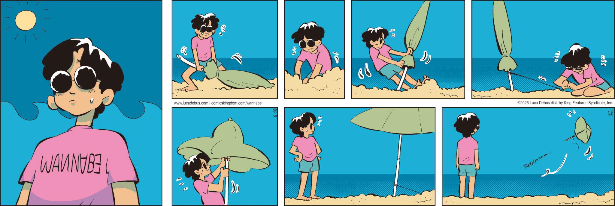 Graphics OCR: N a WANNABE ac www.lucadebus.com | comicskingdom.com/wannabe ©2026 Luca Debus dist. by King Features SyndicateInc. FWOOooo 000 N a WANNABE ac www.lucadebus.com | comicskingdom.com/wannabe © 2026 Luca Debus dist . by King Features SyndicateInc. FWOOooo 000
