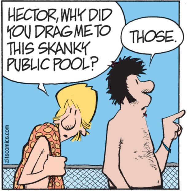 Graphics OCR: zitscomics.com HECTORWHY DID YOU DRAGME TO THOSE. THIS SKANKY PUBLIC POOL? A - zitscomics.com HECTORWHY DID YOU DRAGME TO THOSE . THIS SKANKY PUBLIC POOL ? A -
