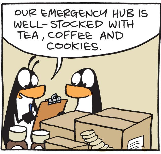 Beak OCR: OUR EMERGENCY HUB IS WELL-STOCKED WITH TEACOFFEE AND COOKIES. OUR EMERGENCY HUB IS WELL - STOCKED WITH TEACOFFEE AND COOKIES .