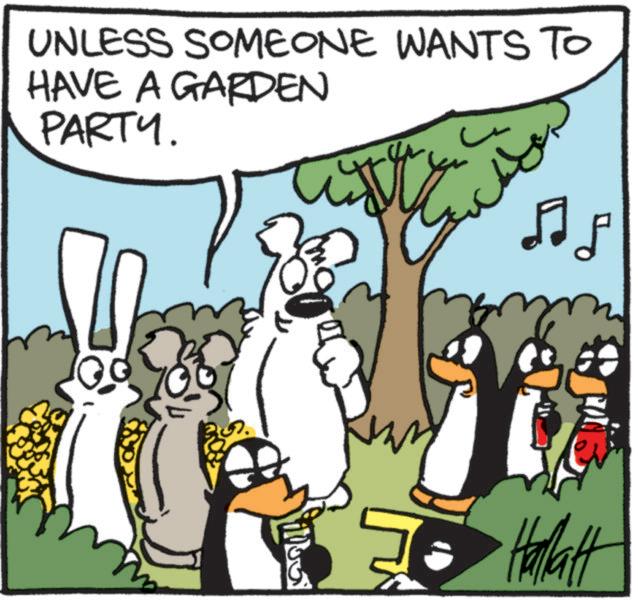 Graphics OCR: UNLESS SOMEONE WANTS TO HAVE A GARDEN PARTY. Hallatt UNLESS SOMEONE WANTS TO HAVE A GARDEN PARTY . Hallatt
