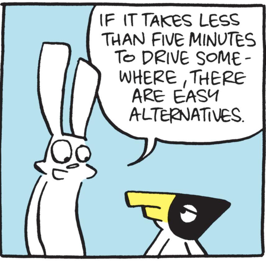Clip art OCR: IF IT TAKES LESS THAN FIVE MINUTES TO DRIVE SOME- WHERETHERE ARE EASY ALTERNATIVES. IF IT TAKES LESS THAN FIVE MINUTES TO DRIVE SOME- WHERETHERE ARE EASY ALTERNATIVES .