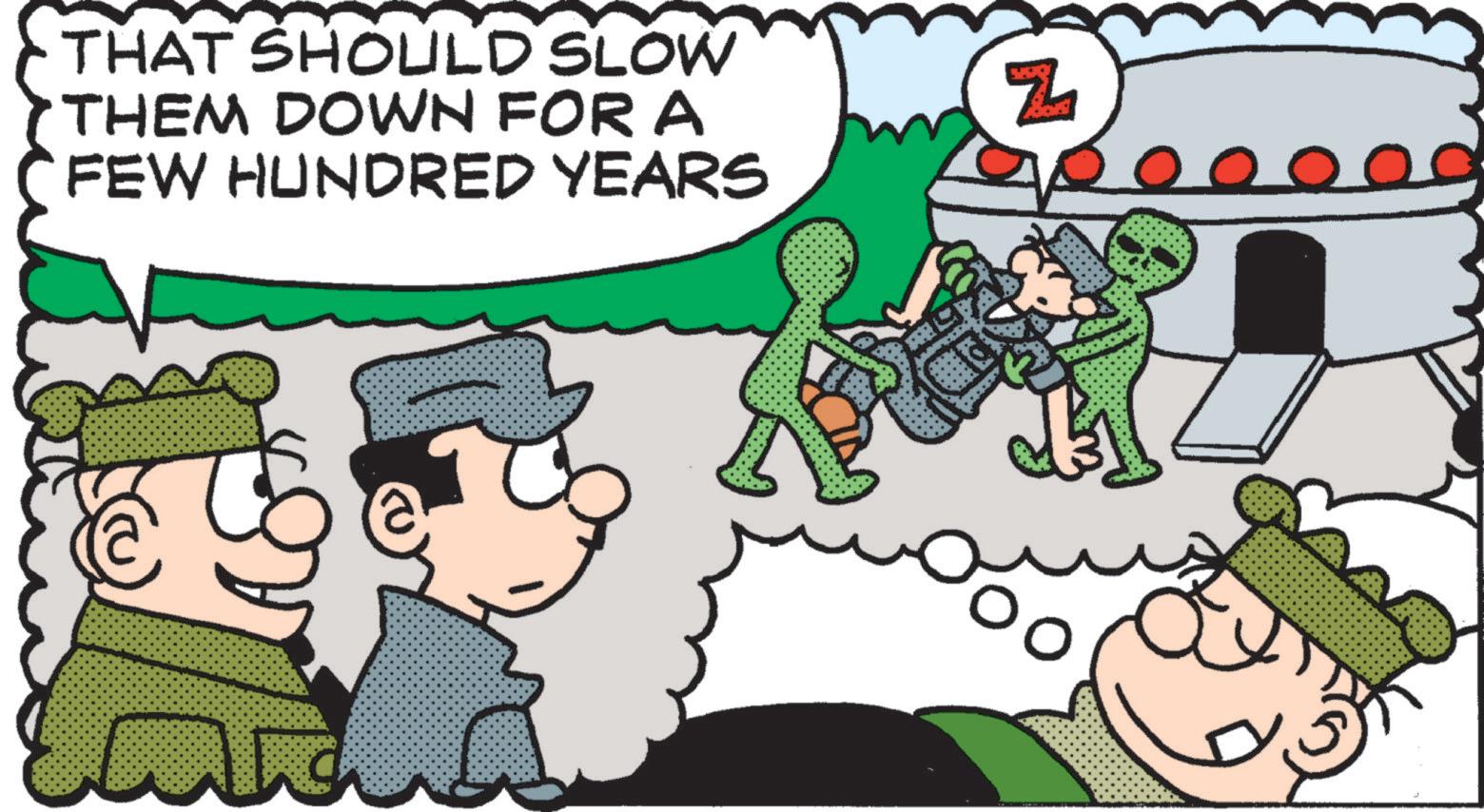 Pleased OCR: THAT SHOULD SLOW THEM DOWN FOR A FEW HUNDRED YEARS Z THAT SHOULD SLOW THEM DOWN FOR A FEW HUNDRED YEARS Z