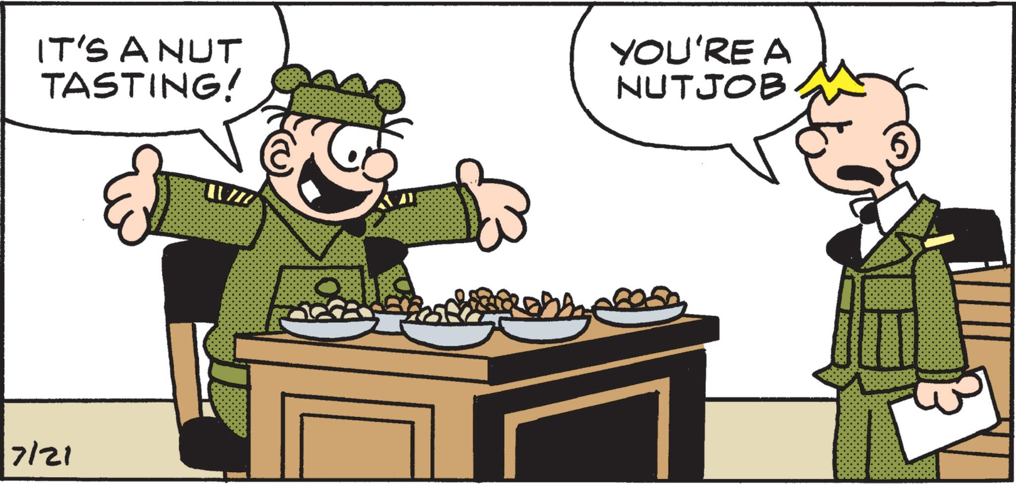 Animated cartoon OCR: IT'S A NUT TASTING! YOU'RE A NUTJOB 7/21 IT'S A NUT TASTING ! YOU'RE A NUTJOB 7/21