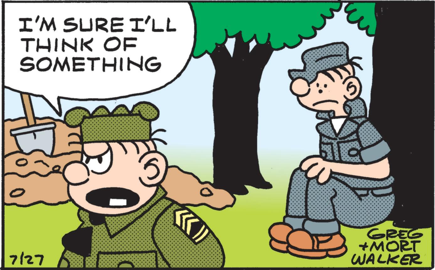 Comic book OCR: I'M SURE I'LL THINK OF SOMETHING 7/27 GREG *MORT WALKER I'M SURE I'LL THINK OF SOMETHING 7/27 GREG * MORT WALKER