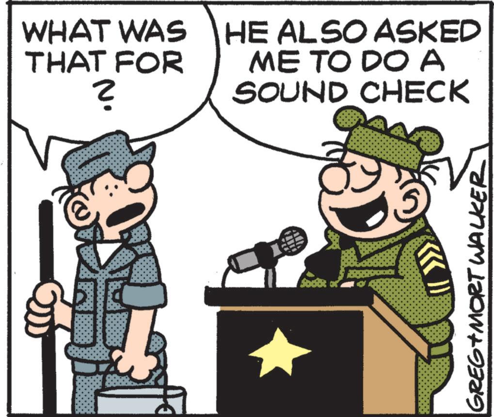 Comics OCR: WHAT WAS THAT FOR ? HE ALSO ASKED ME TO DOA SOUND CHECK GREG MORT WALKER WHAT WAS THAT FOR ? HE ALSO ASKED ME TO DOA SOUND CHECK GREG MORT WALKER