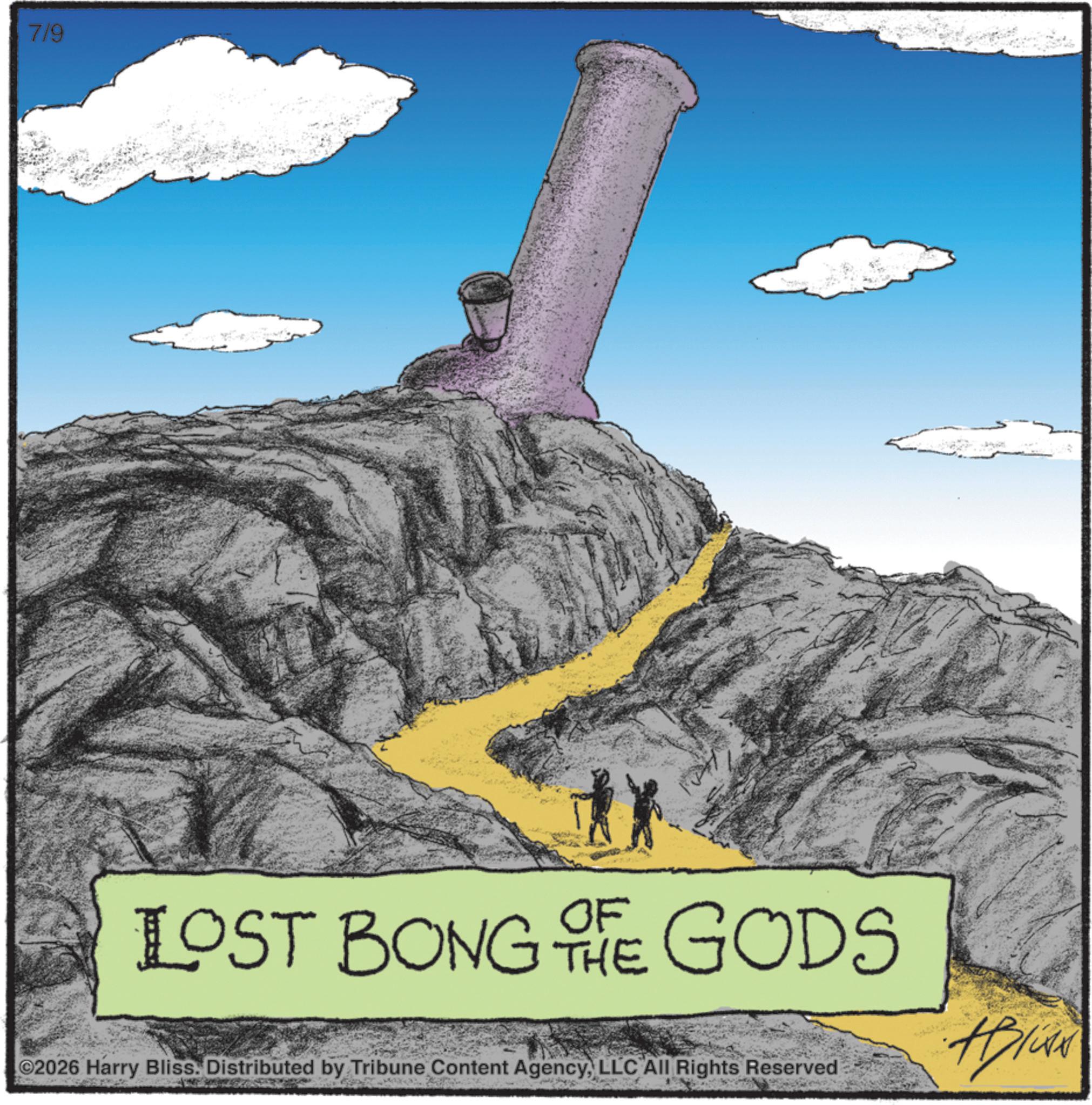 Science OCR: 7/9 OF LOST BONG THE GODS 2026 Harry Bliss. Distributed by Tribune Content AgencyLLC All Rights Reserved 7/9 OF LOST BONG THE GODS 2026 Harry Bliss . Distributed by Tribune Content AgencyLLC All Rights Reserved