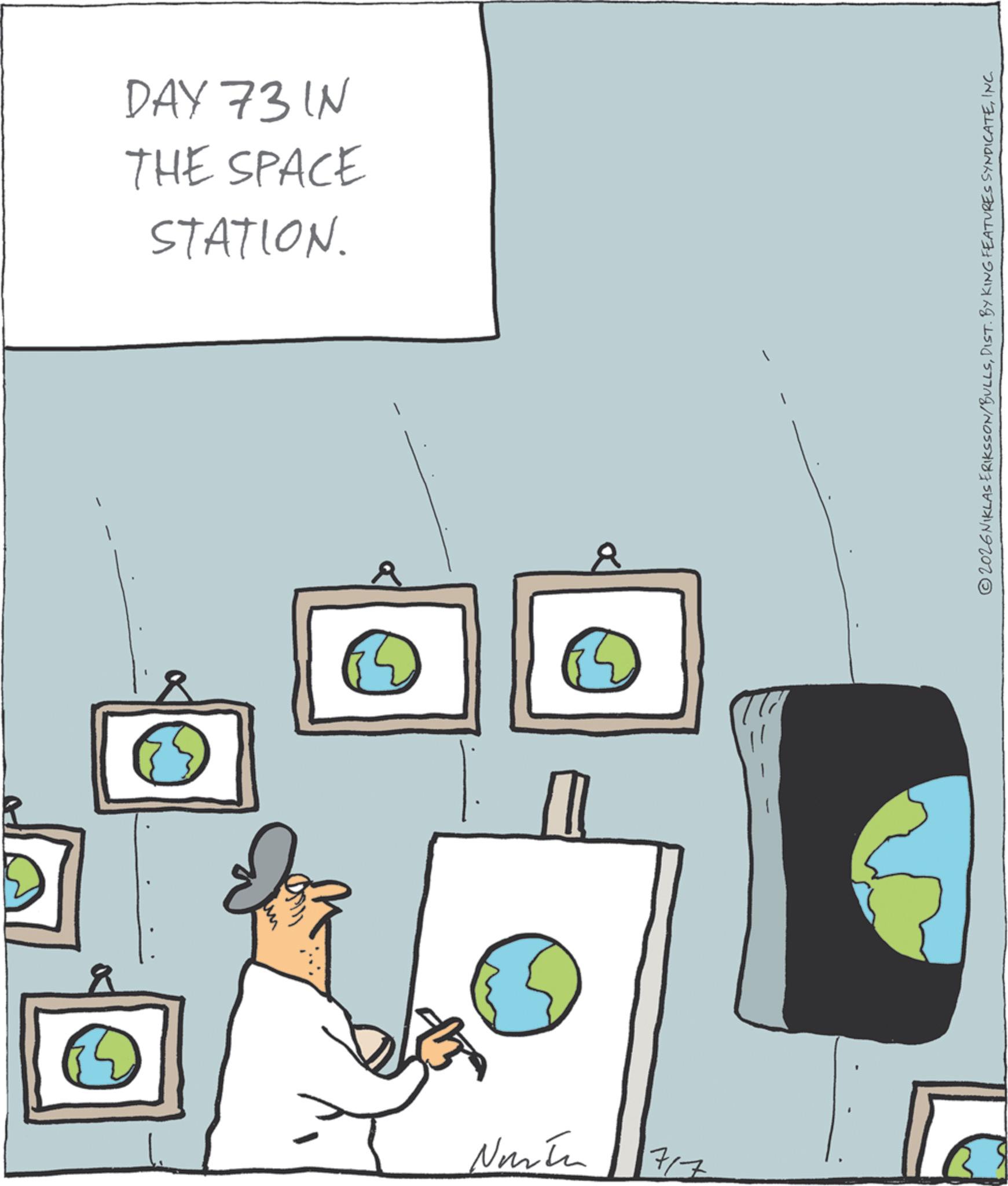 Diagram OCR: STATION. THE SPACE DAY 73 IN Nula 3 717 2026 NIKLAS ERIKSSON/BULLSINC. STATION . THE SPACE DAY 73 IN Nula 3 717 2026 NIKLAS ERIKSSON / BULLSDIST . BY KING FEATURES SYNDICATEINC .