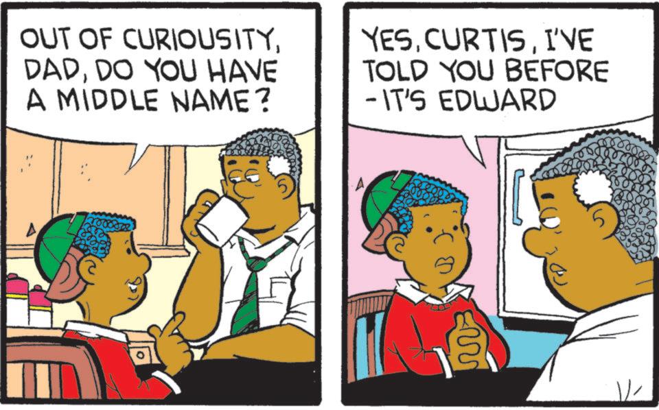 Child OCR: OUT OF CURIOUSITYDO YOU HAVE A MIDDLE NAME? YESI'VE TOLD YOU BEFORE - IT'S EDWARD EV ??? OUT OF CURIOUSITYDO YOU HAVE A MIDDLE NAME ? YESI'VE TOLD YOU BEFORE - IT'S EDWARD EV ???