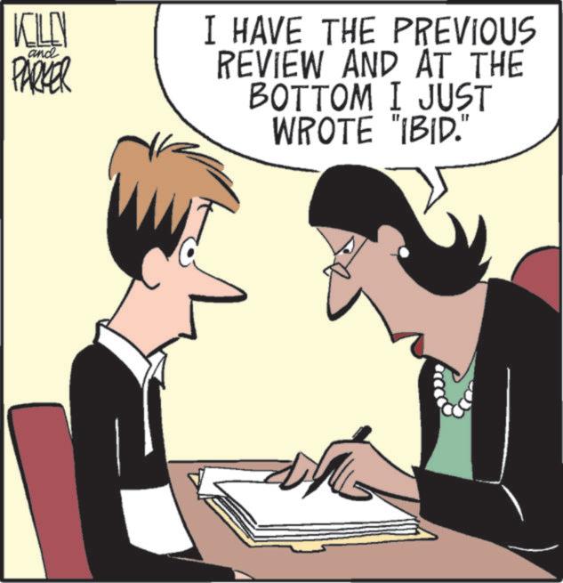 Animation OCR: and KILLN PARKER I HAVE THE PREVIOUS REVIEW AND AT THE BOTTOM I JUST WROTE "IBID." and KILLN PARKER I HAVE THE PREVIOUS REVIEW AND AT THE BOTTOM I JUST WROTE " IBID . "