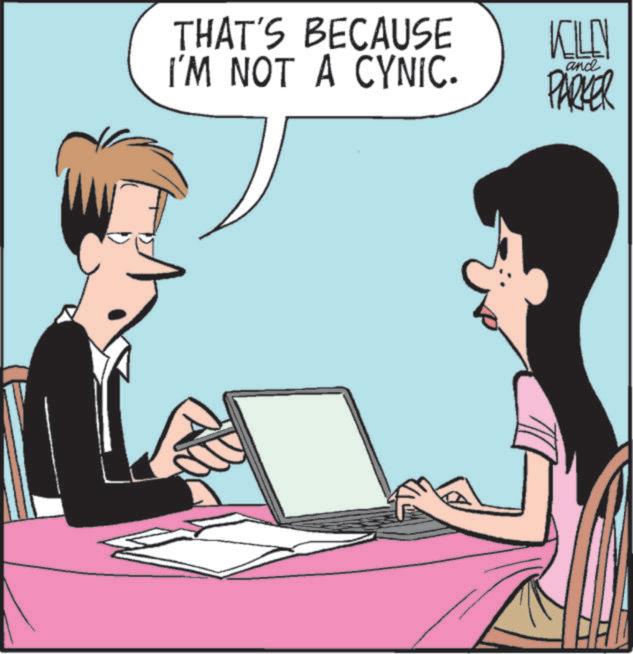 Output device OCR: THAT'S BECAUSE I'M NOT A CYNIC. KILEN PARKER and THAT'S BECAUSE I'M NOT A CYNIC . KILEN PARKER and